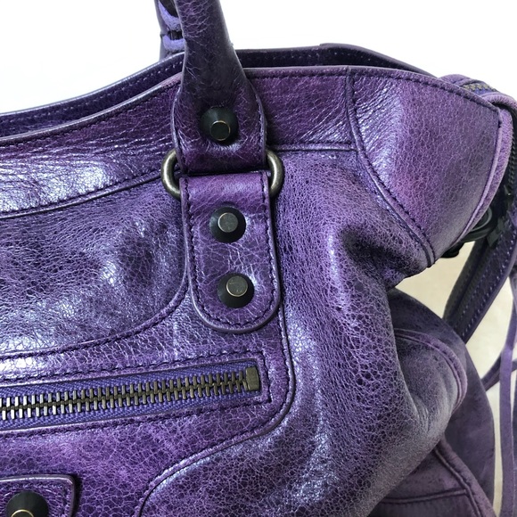 balenciaga purple city bag